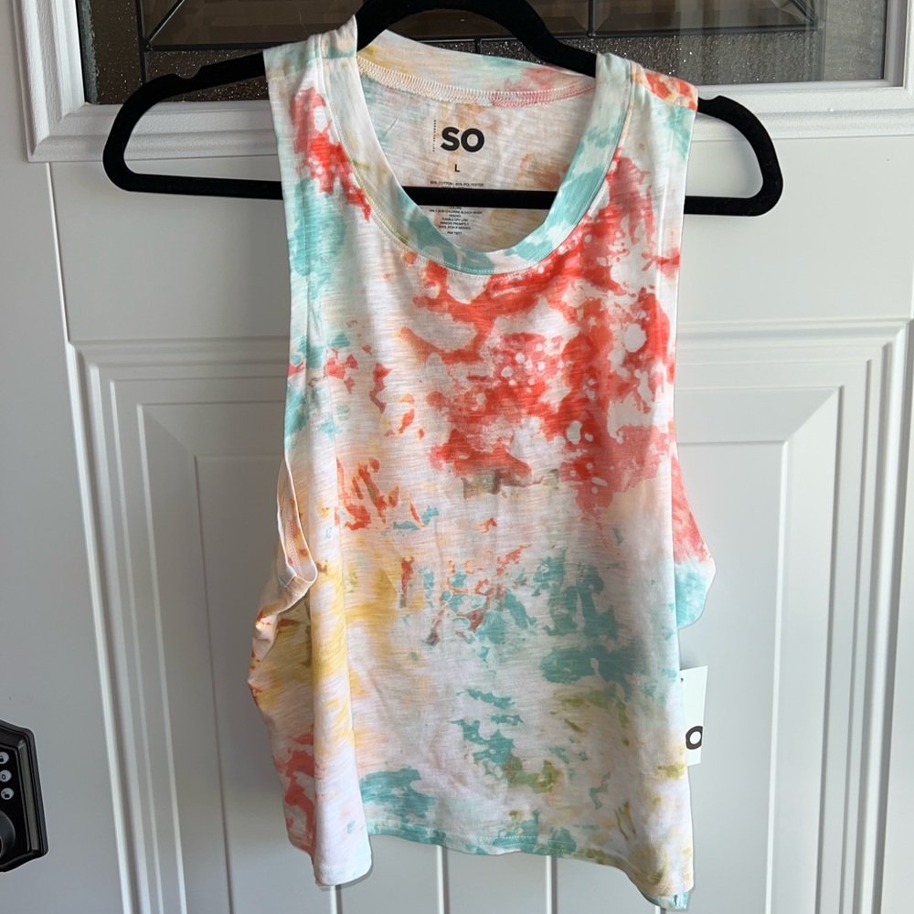 NWT So Tie Dye Crop Tank Top Size Large